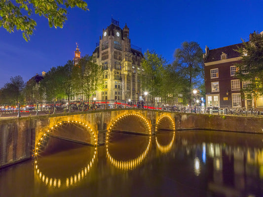 Kanal gjennom Amsterdam by Veggmaleri