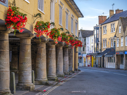 Village Blooms & Stone Archway Veggmaleri