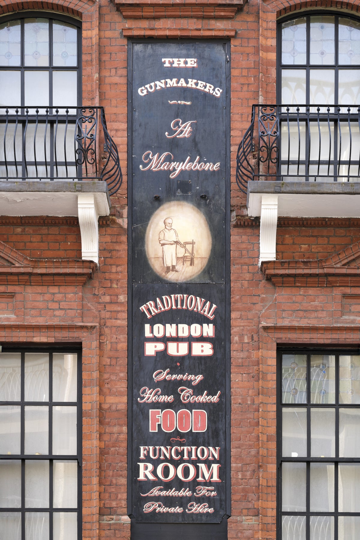Fresque murale façade de pub Marylebone Gunmakers in your room