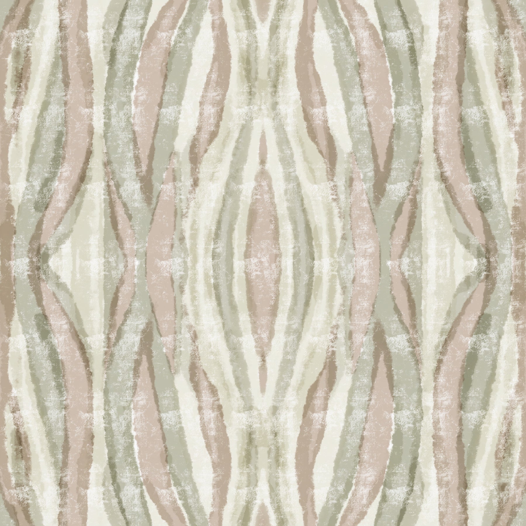 Bedroom Organic Flow Stripes Wallpaper in sage, blush, and cream tones