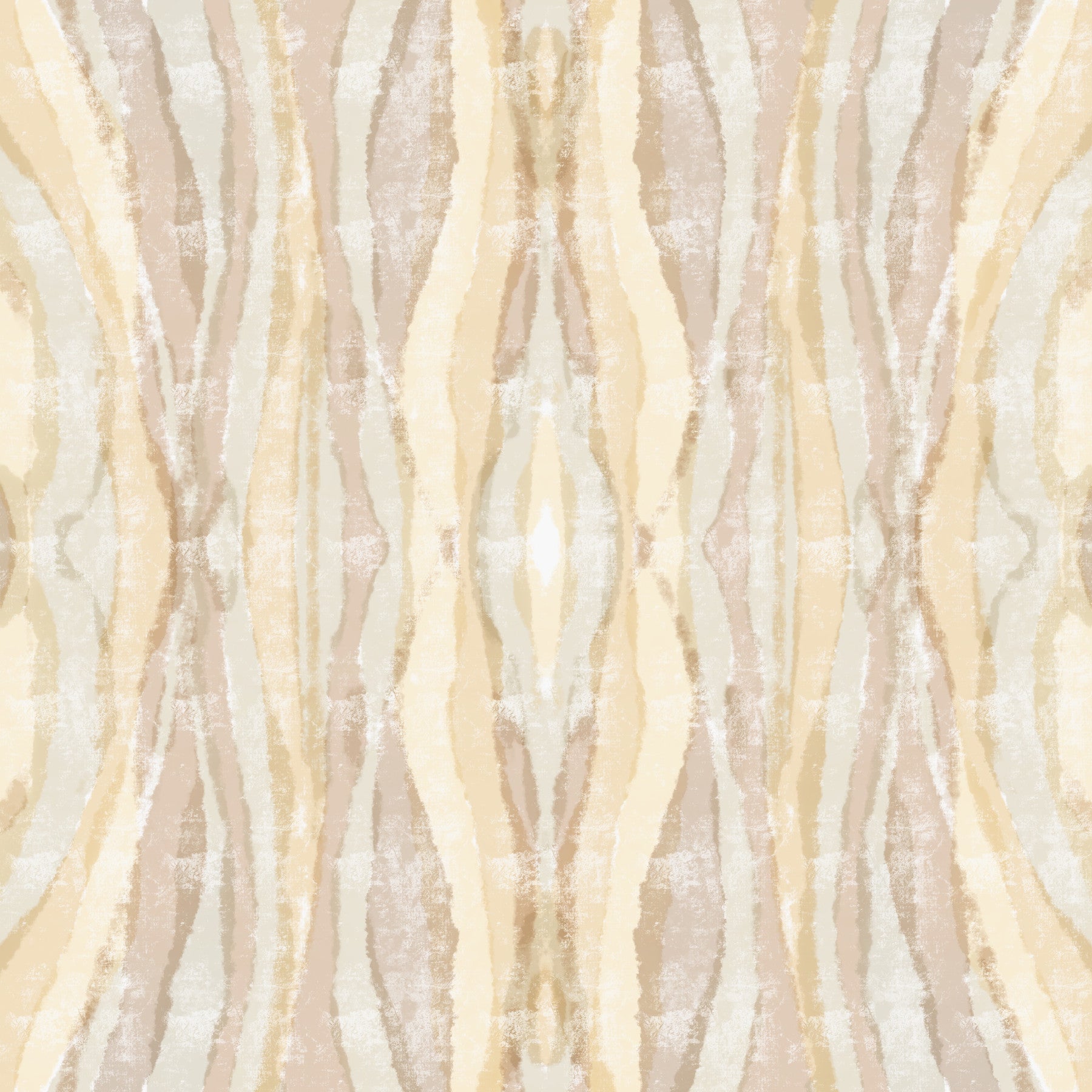 Shibori-inspired wallpaper with flowing stripes and muted earth colour