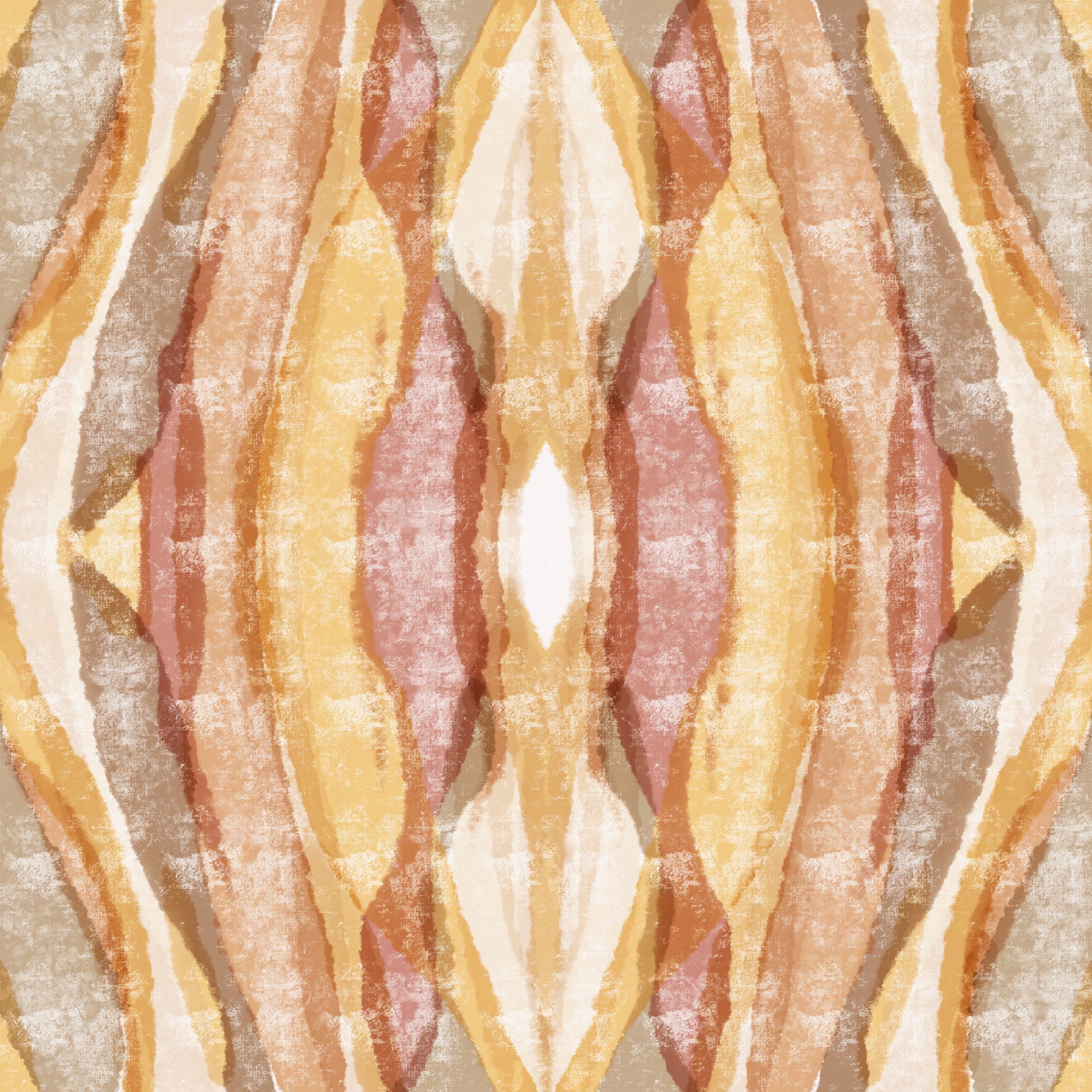 Bedroom Golden Rhythm abstract stripes Wallpaper in warm ocher flow