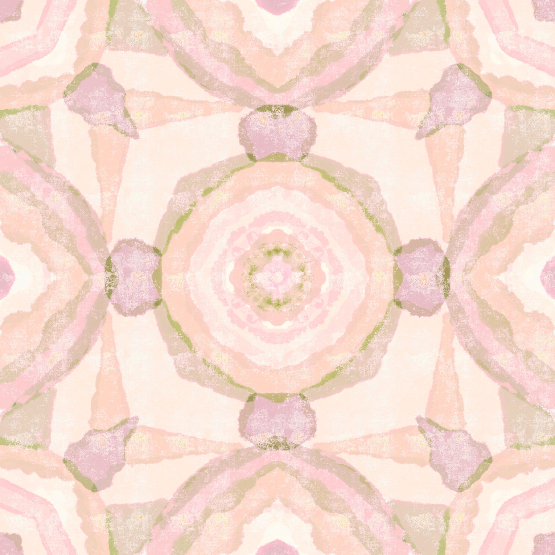 dining room Soft Watercolor Harmony Wallpaper with blush mirrored pattern