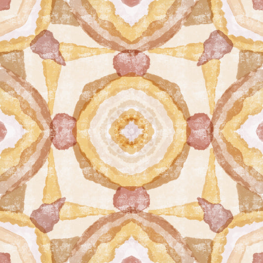 Papier peint Mandala Terre Dorée