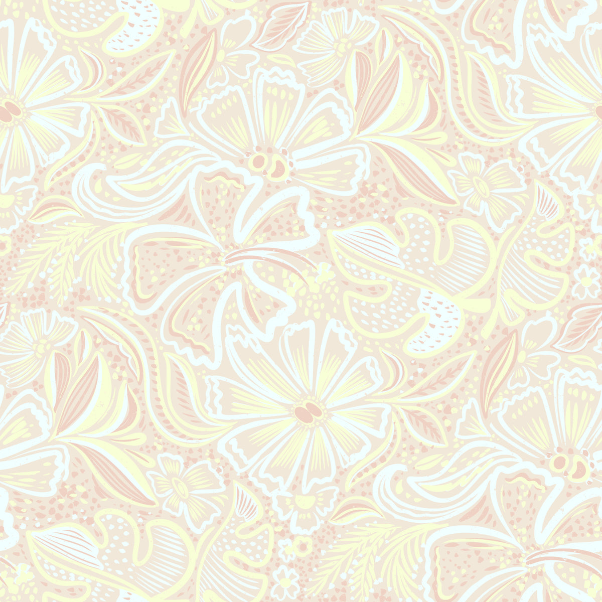 Tapeta Whimsical Pastel Bloom Swirl in your room