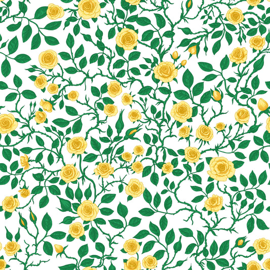 Golden Bloom Rose Trellis Tapet