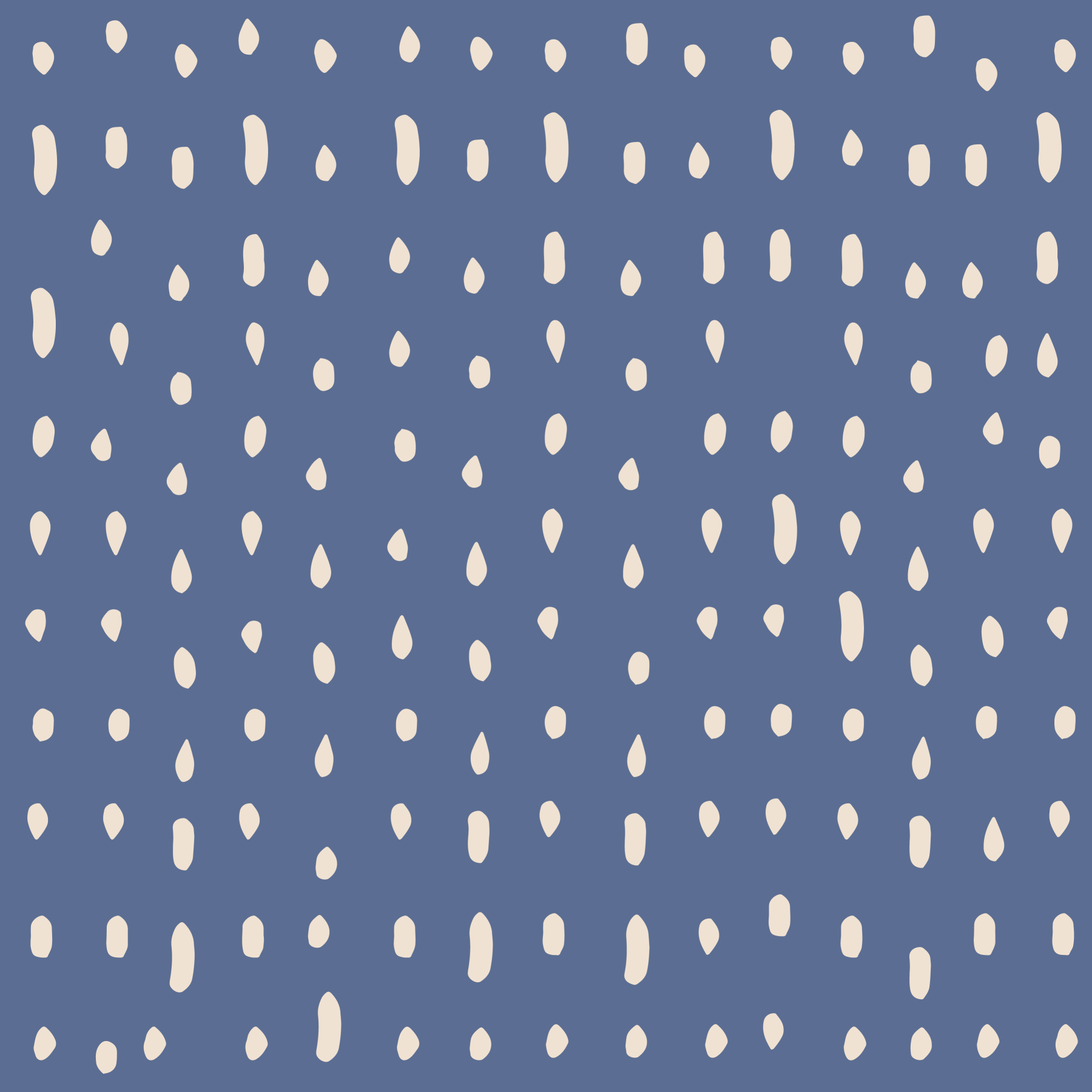 Mid Century Seed Dots Dusty Blue Väggmålning