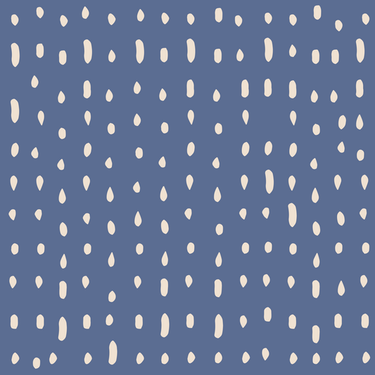 Fresque murale Mid Century Seed Dots bleu poussiéreux