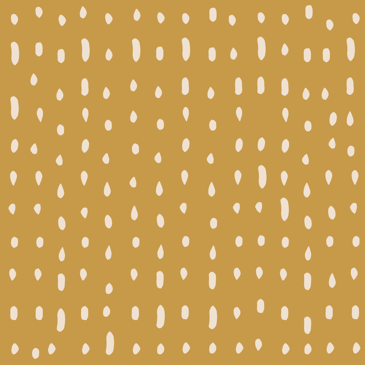 Mid Century Seed Dots Sennepsgul Vægmaleri
