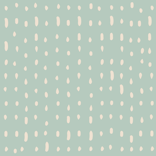 Fresque murale Mid Century Seed Dots en sauge claire