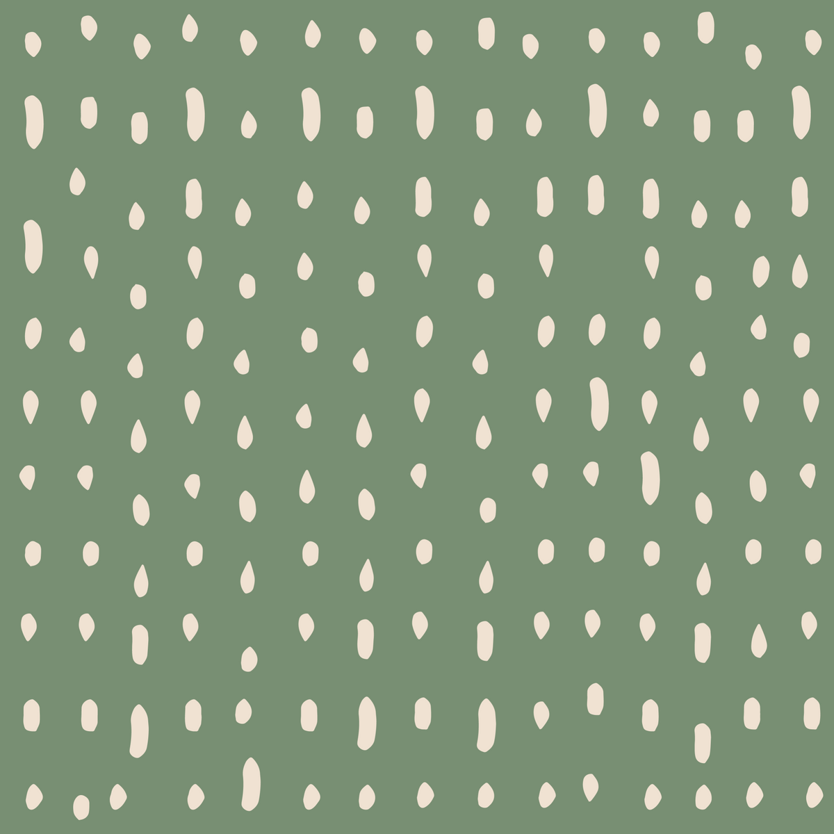 Mid Century Seed Dots Salviegrøn Vægmaleri in your room — zoomed