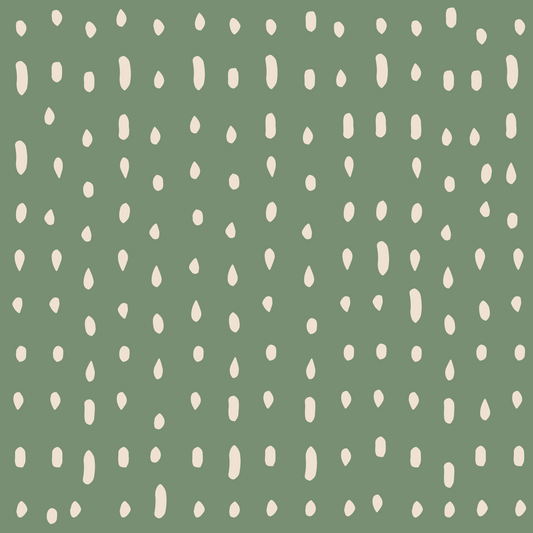 Papier peint mural Mid Century Seed Dots vert sauge