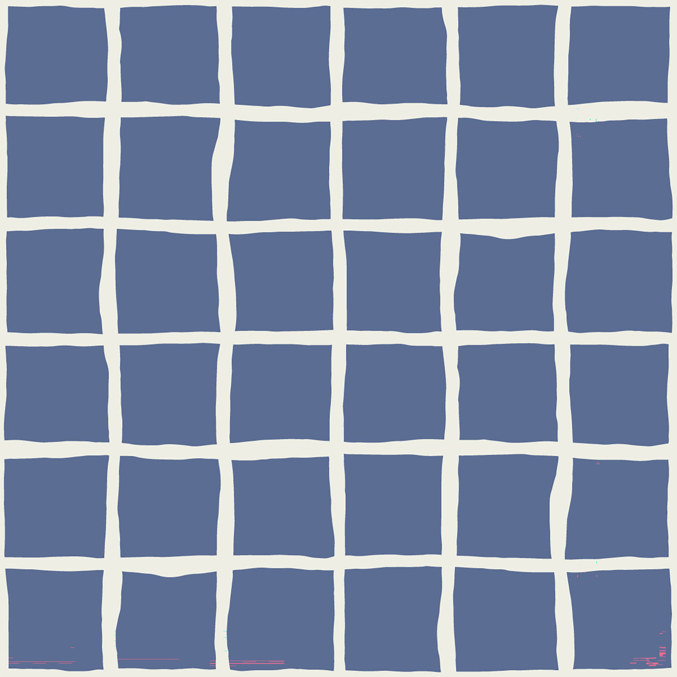Mid Century Wavy Grid Dusty Blue Wallpaper Wallpaper⁠
