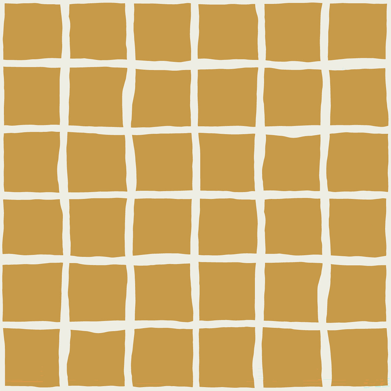 Mid Century Wavy Grid Mustard Wallpaper Wallpaper⁠