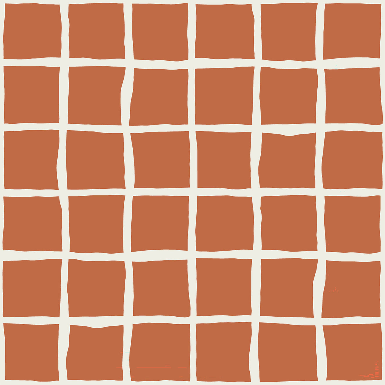 Mid Century Wavy Grid Terracotta Wallpaper Wallpaper⁠