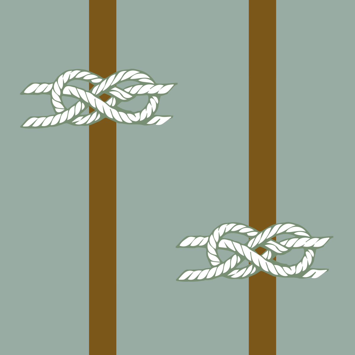 Nautical Rope Stripe Sage Green Wallpaper