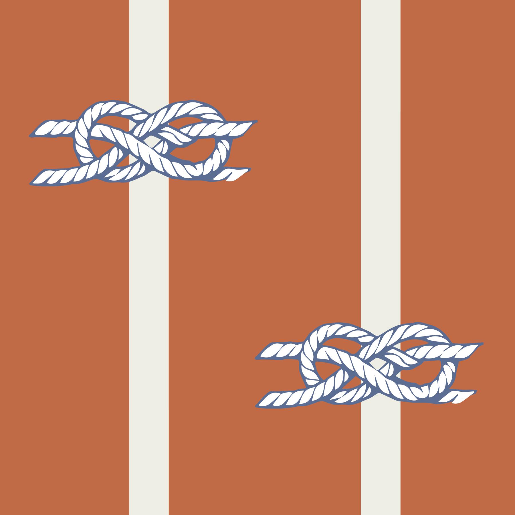 Bold maritime feature stands out in a Cafe  with this Nautical Rope Stripe wallpaper.