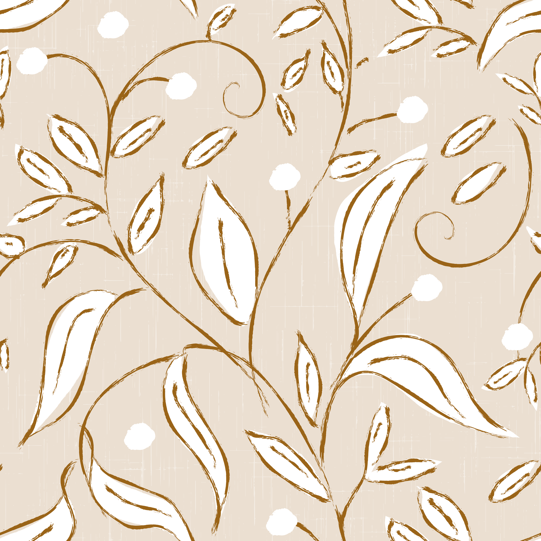 Beige botanische Ranken skandinavische neutrale Tapete