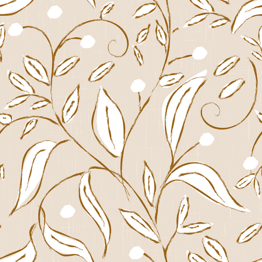 Beige botanisk vin skandinavisk neutral tapet