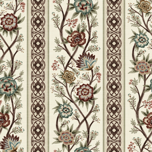 Trailing Chintz Vintage Arvestykke Striber Lys Tapet⁠