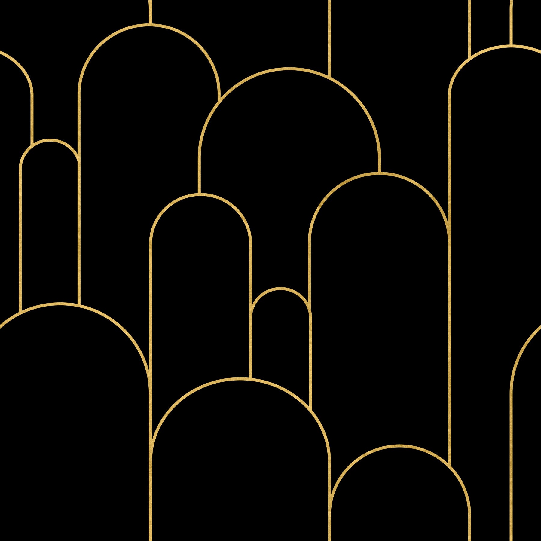 Tapet Arcuri Art Deco Aur Negru
