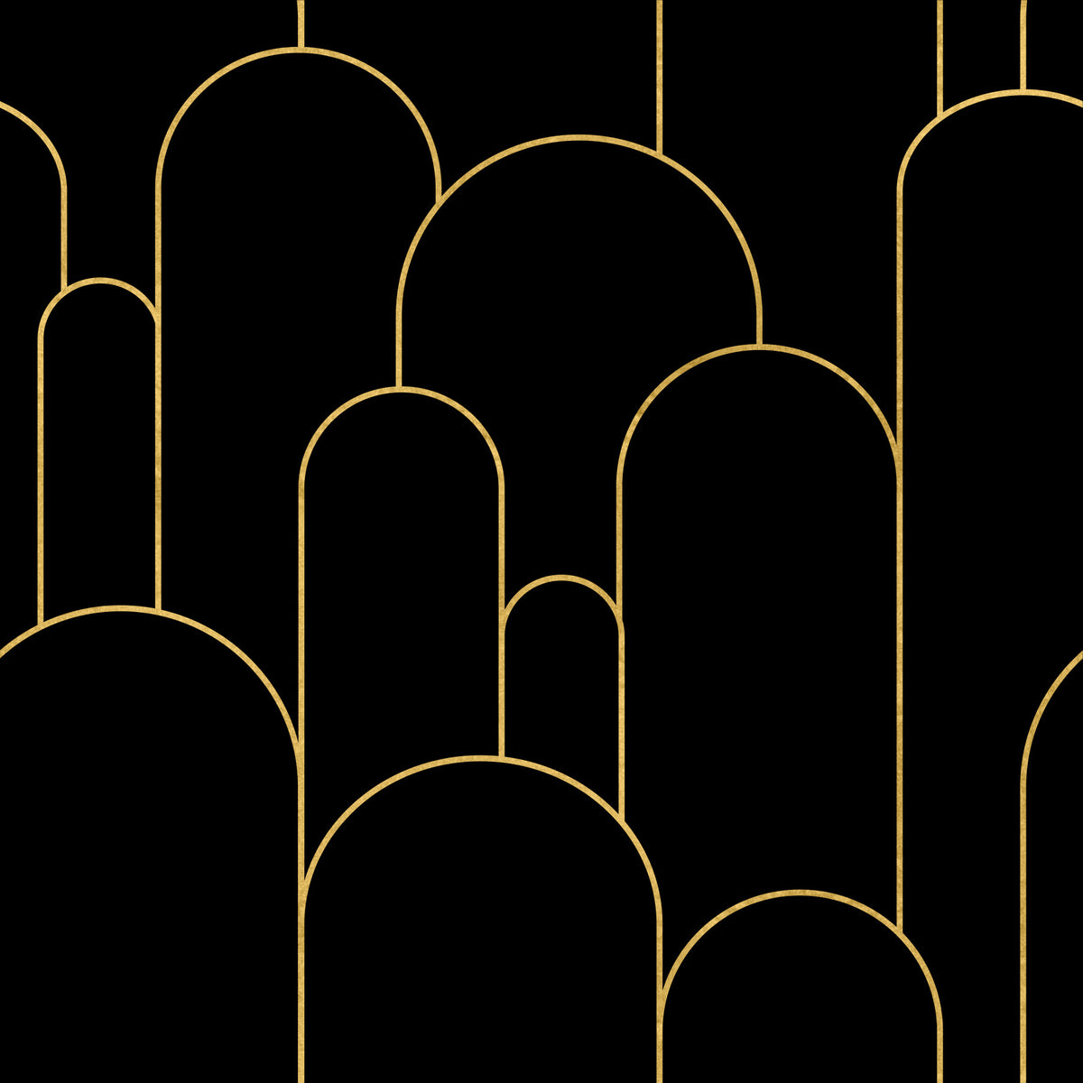 Papier peint Art déco Arches noir et or in your room — zoomed