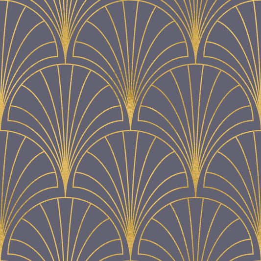 Regal Gatsby Mauve og Guld Tapet⁠