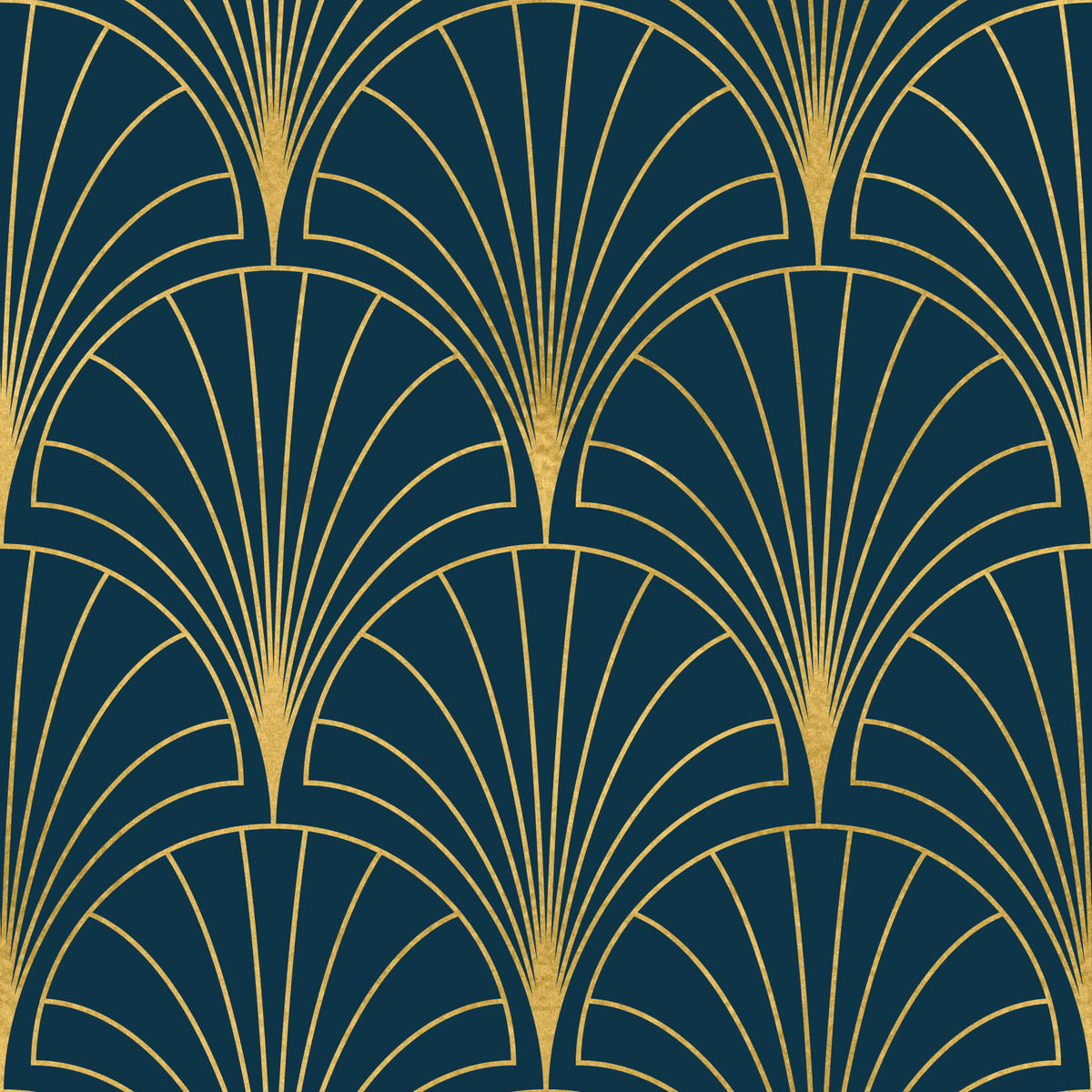 Papier peint Regal Gatsby turquoise profond et or