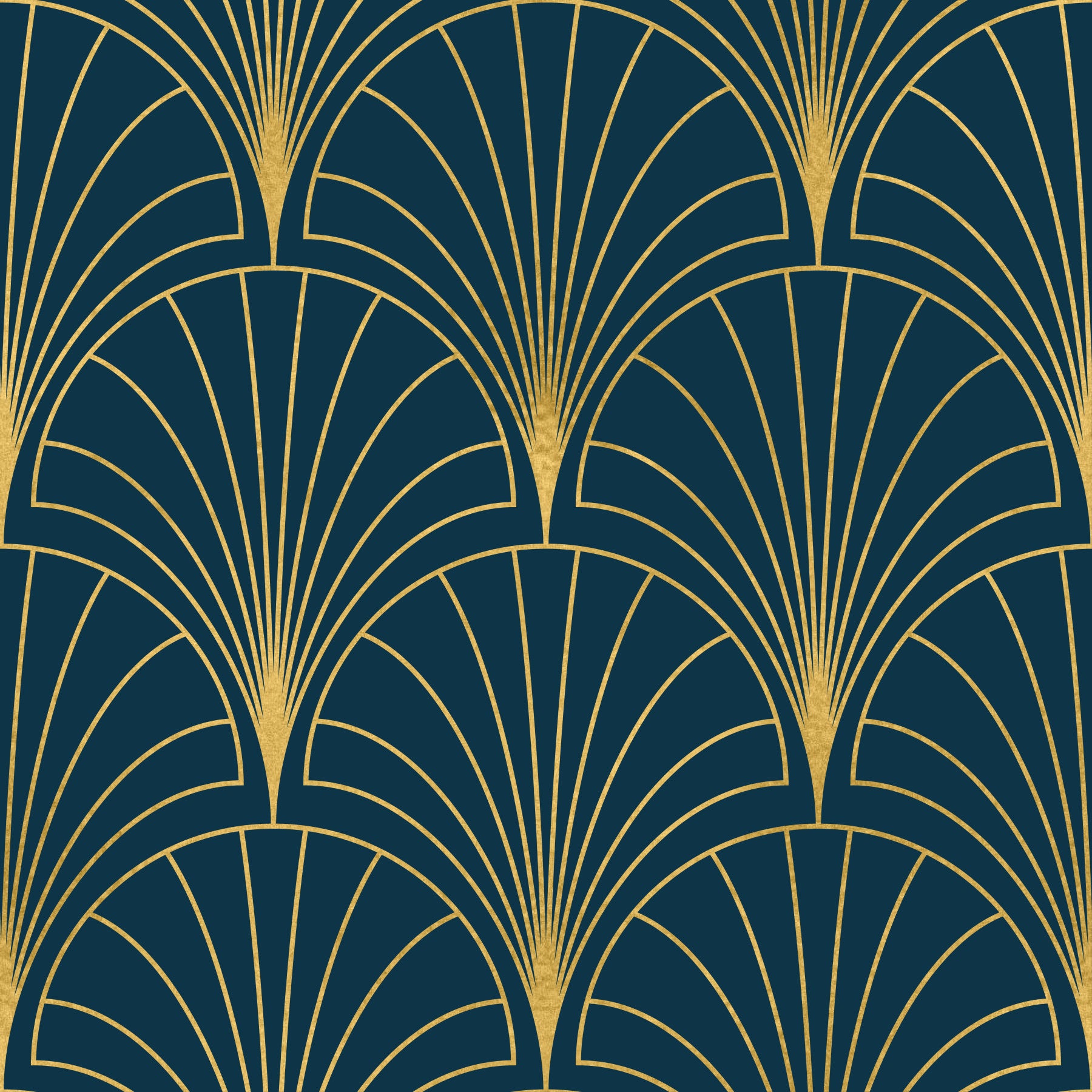 Papier peint Regal Gatsby turquoise profond et or in your room — zoomed