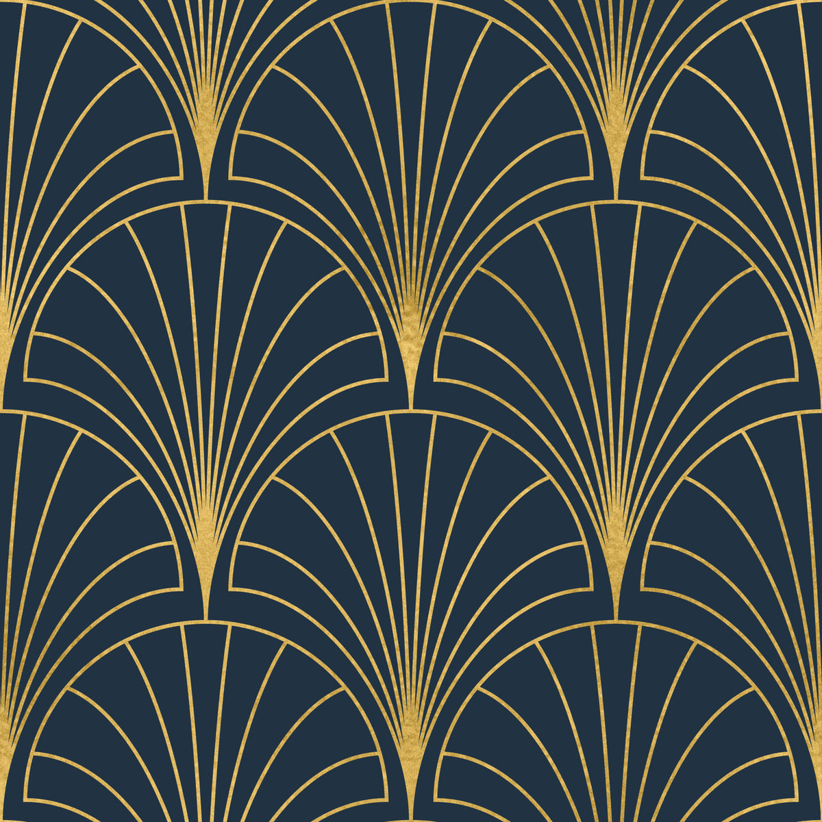 Regal Gatsby Tapete in Mitternachtsblau und Gold