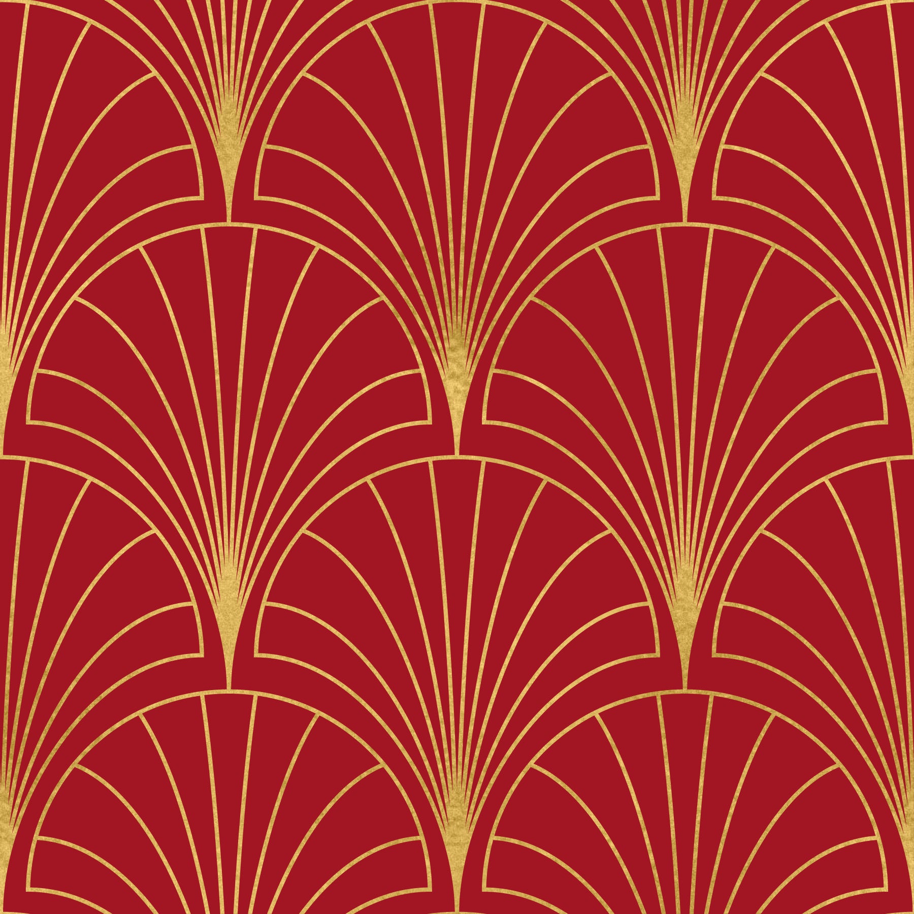 Crimson & Gold Art Deco Ventilatorbehang