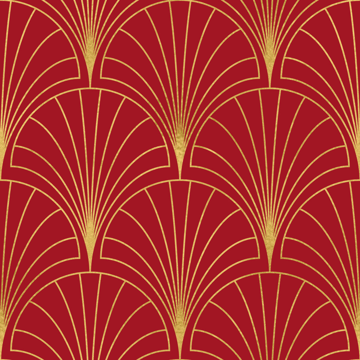 Crimson & Gold Art Deco Fans Wallpaper⁠ in your room — zoomed
