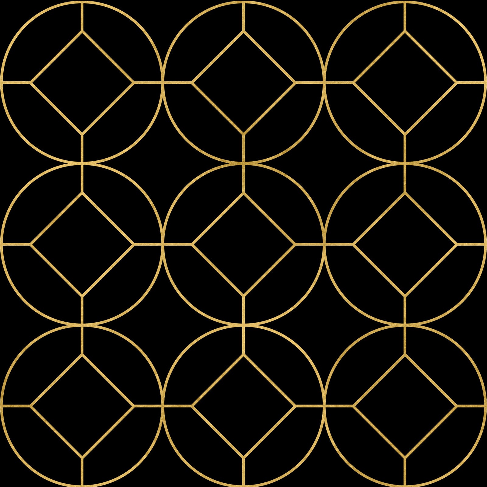 Papier peint géométrique Art déco Gatsby doré