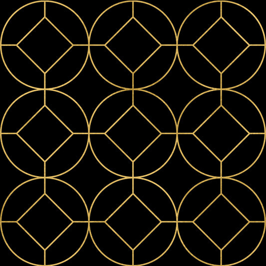 Carta da parati geometrica Art Deco Golden Gatsby