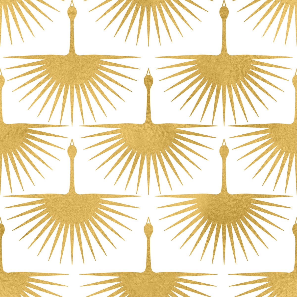 Papier peint Art déco Grue Rayon de Soleil Doré in your room — zoomed