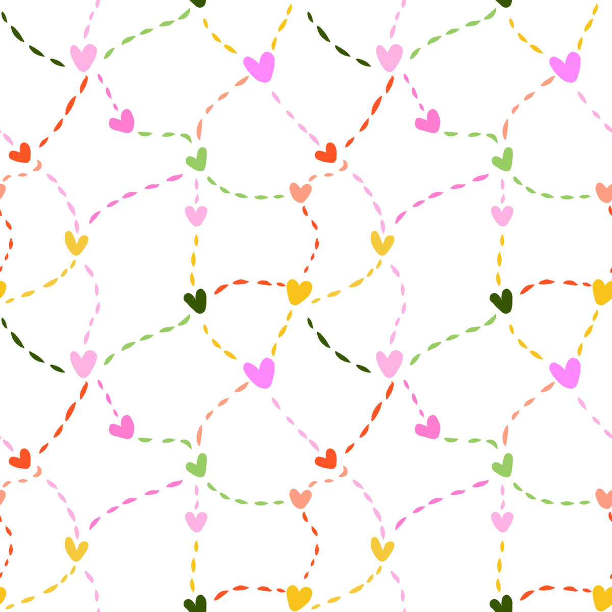 Carta da parati Cuori Fantasiosi e Sentieri Tratteggiati in your room — zoomed