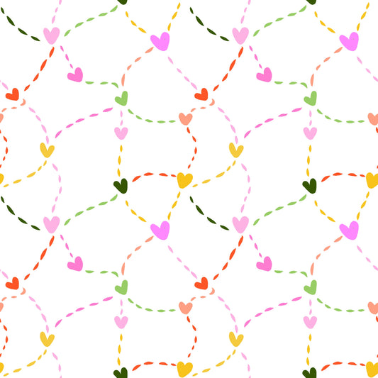 Whimsical Hearts and Dashed Trails Wallpaper⁠