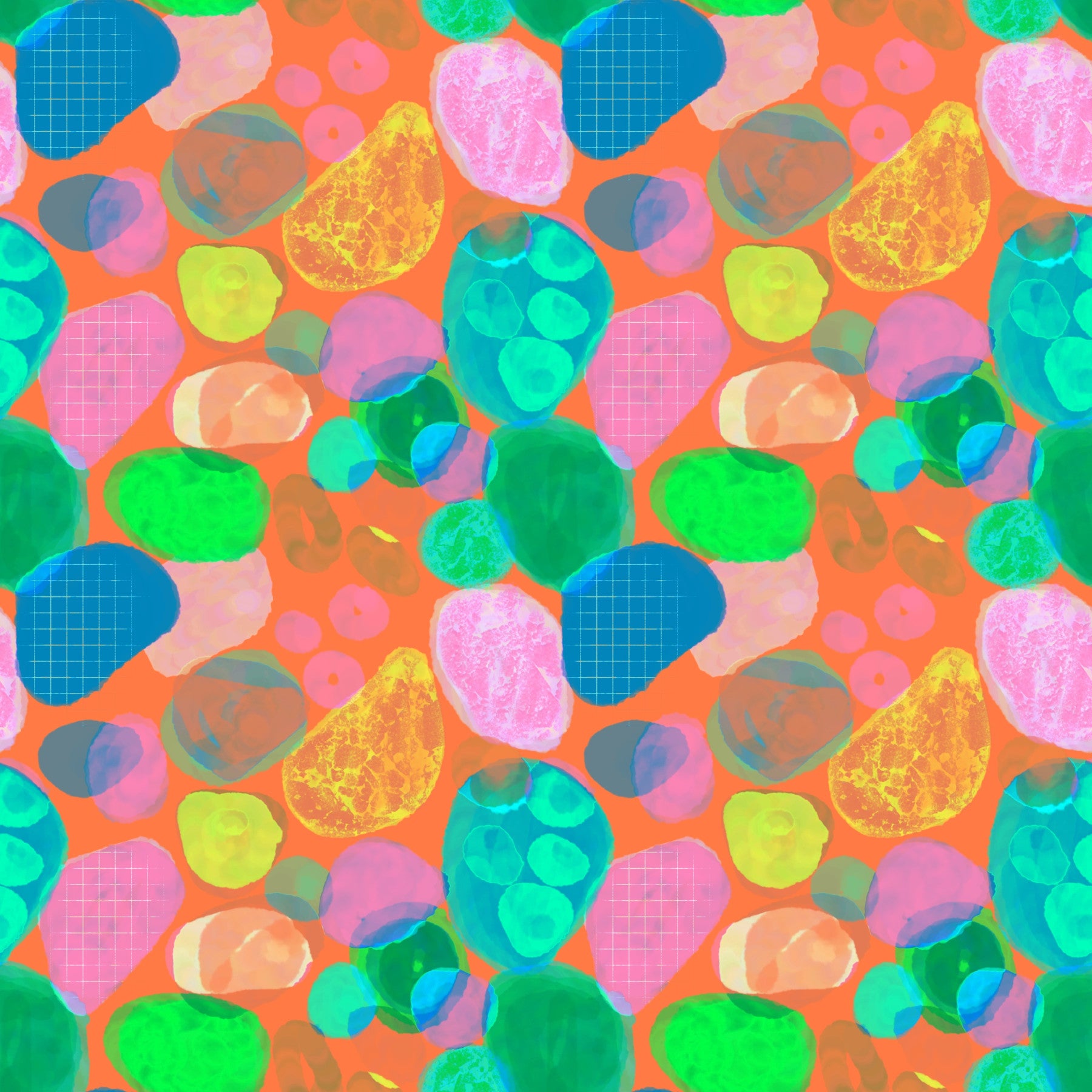 Retro Terrazzo Pop -abstrakti tapetti