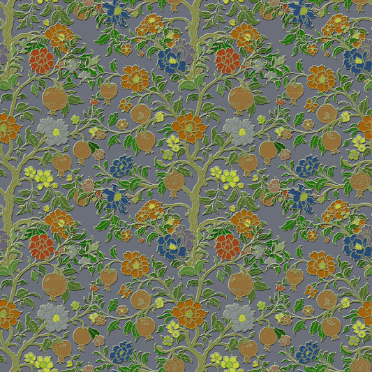 Vintage Chinoiserie Pomegranate Floral Wallpaper