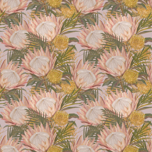 King Protea and Pincushion Botanical Wallpaper