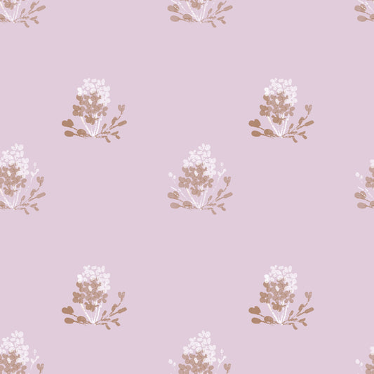 Charming Hand-Painted Lavender Floral Wallpaper
