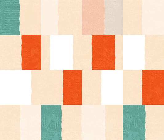 Sunwashed Modern Geometric Terracotta Sage Wallpaper⁠
