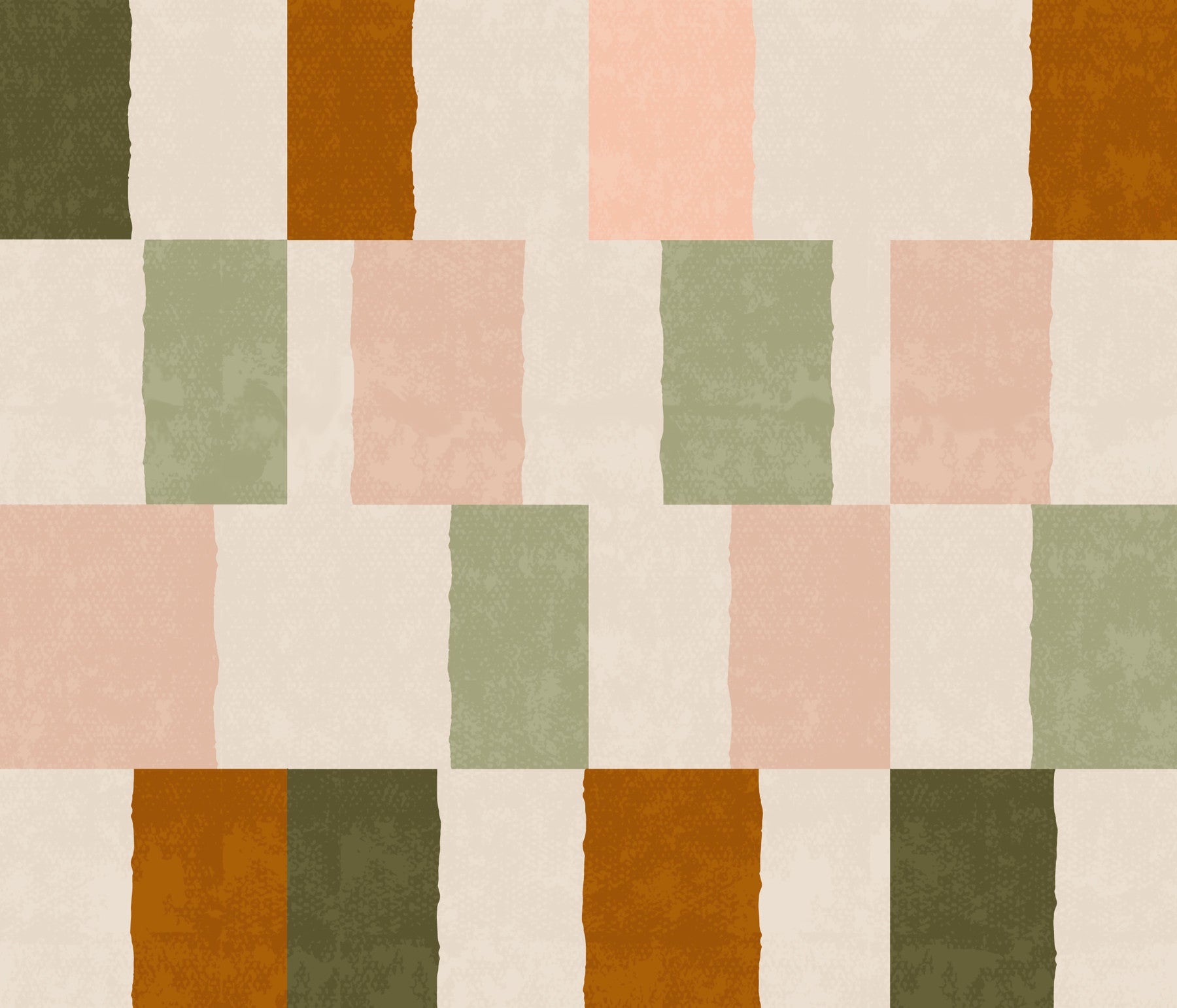 Sonnengewaschenes Modernes Geometrisches Olivgrünes Erdwandtapete