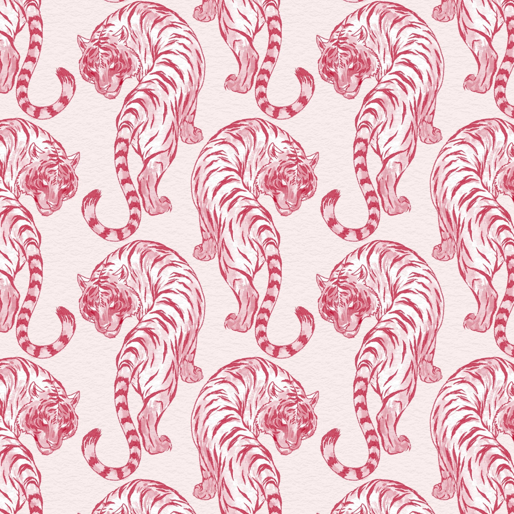 Carta da parati con motivo tigre rosa chic