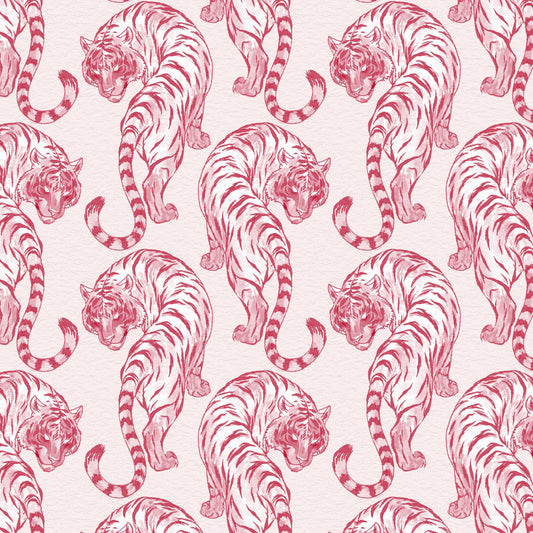Chic Blush Tiger Motif Wallpaper Wallpaper⁠