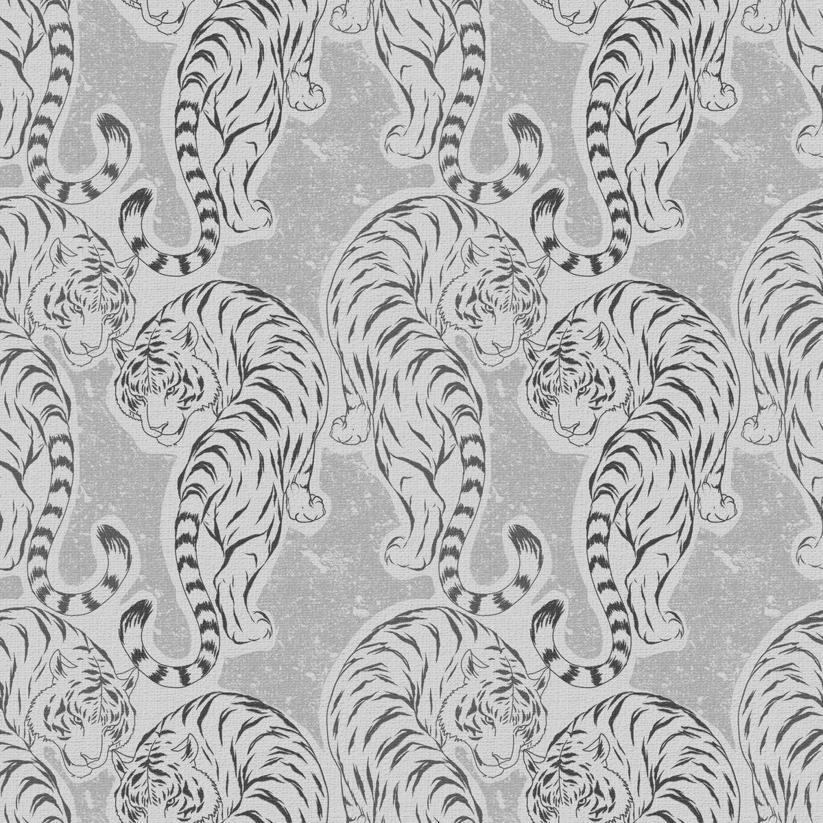 Tapeta vintage z monochromatycznym tygrysem in your room