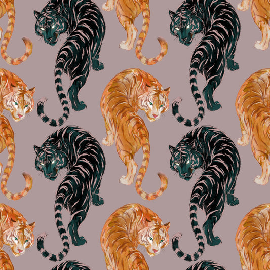 Imperial Tiger Shadow & Gold Wallpaper Wallpaper⁠
