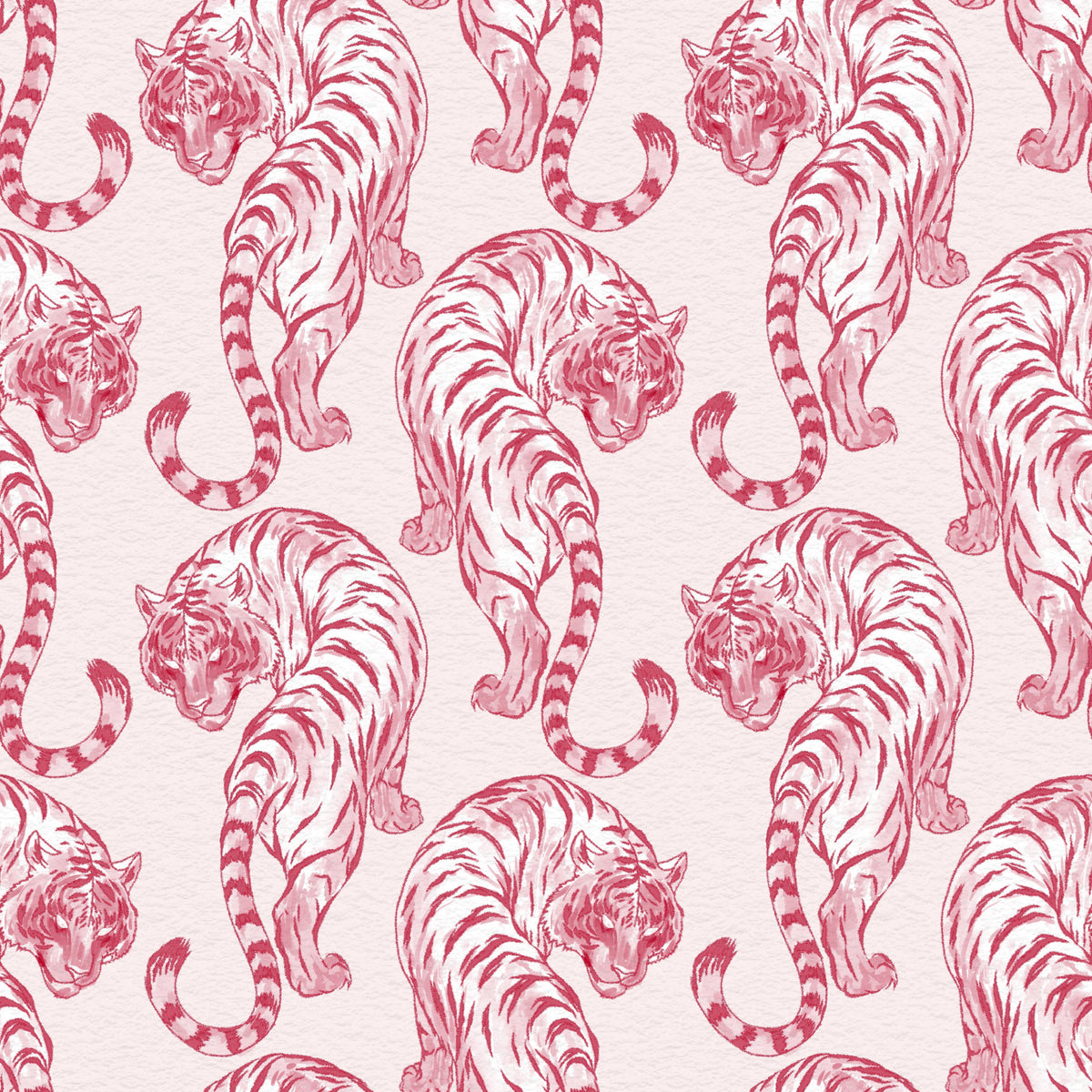 Papier peint motif chinoiserie Tigre Pourpre in your room