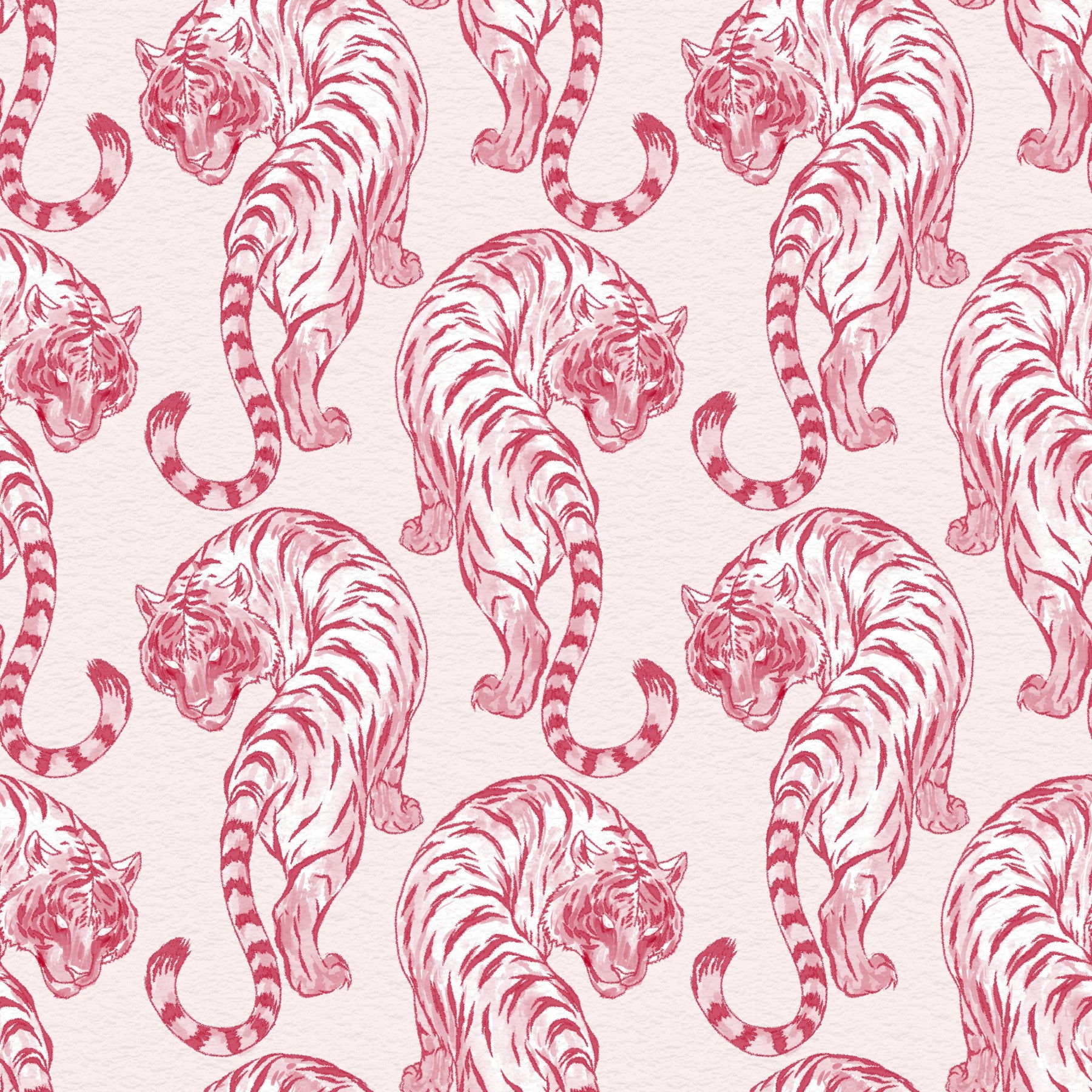 Tapete mit chinesischem Muster „Crimson Tiger“