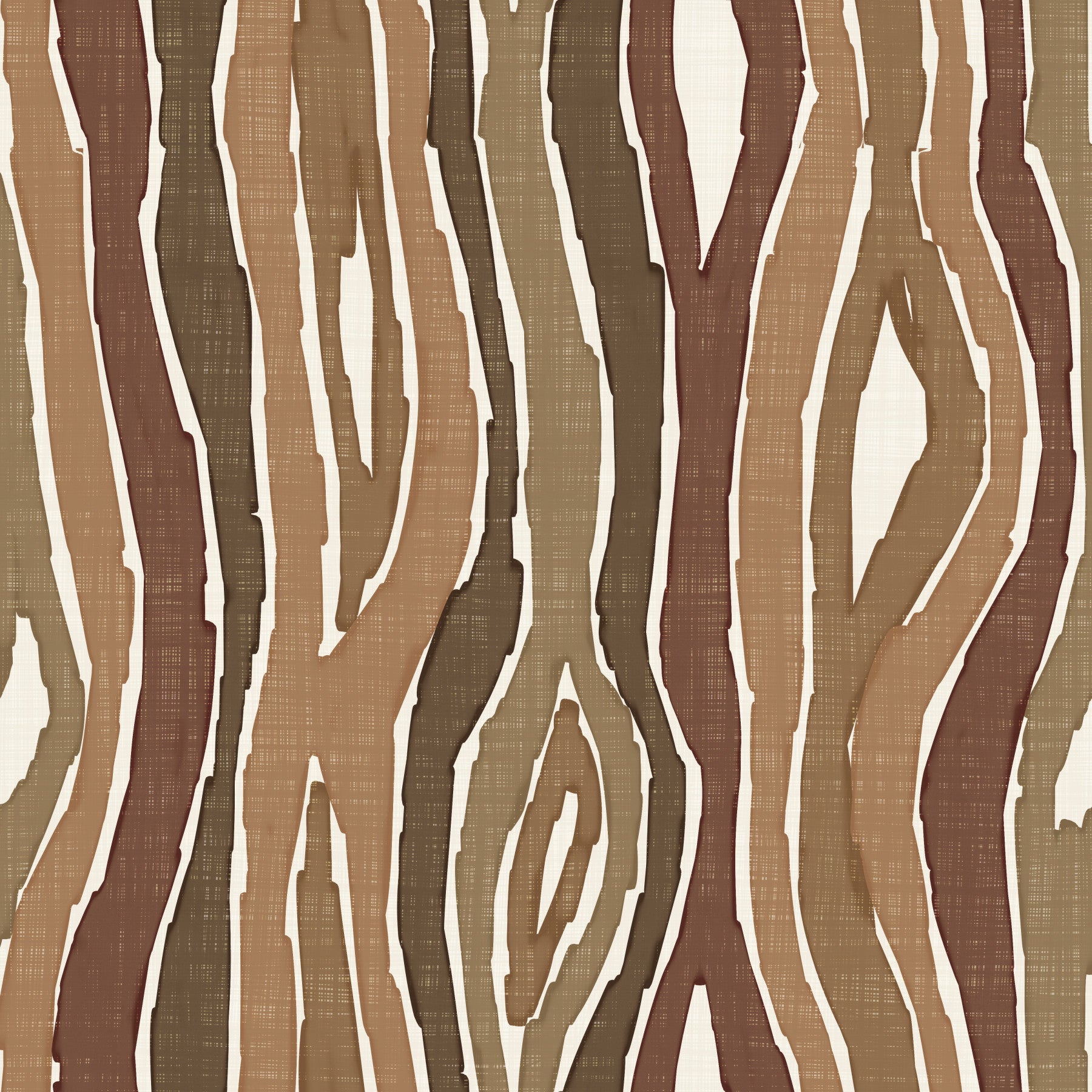Carta da parati a strisce verticali ondulate effetto legno organico - corteccia naturale